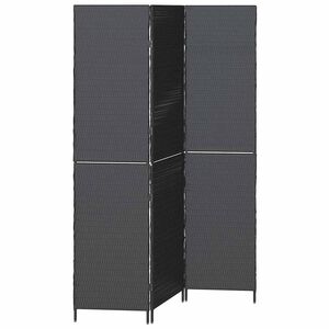 vidaXL Separador de habitaciones Negro 146 x 180 cm rat&aacute;n sint&eacute;tico