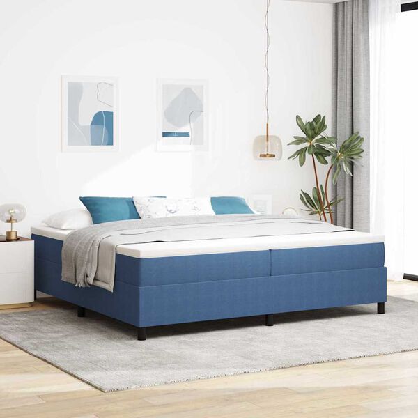 vidaXL Cama tipo Box Spring Azul y 200 x 200 cm Tela de Pana