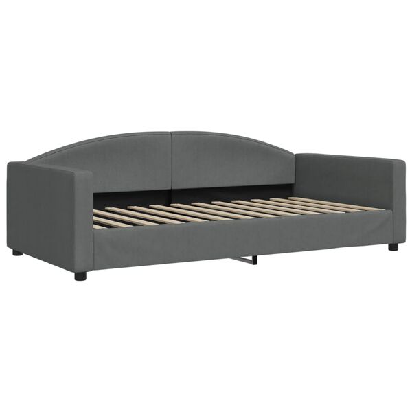 vidaXL Sof&aacute; cama sin colch&oacute;n tela gris oscuro 100x200 cm