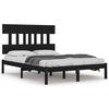 vidaXL Estructura de cama madera maciza negra King Size 150x200 cm