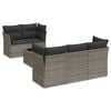 vidaXL Set de muebles de jard&iacute;n 6 pzas y cojines rat&aacute;n sint&eacute;tico gris