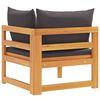 vidaXL Sofá de esquina madera maciza de acacia con cojines gris oscuro