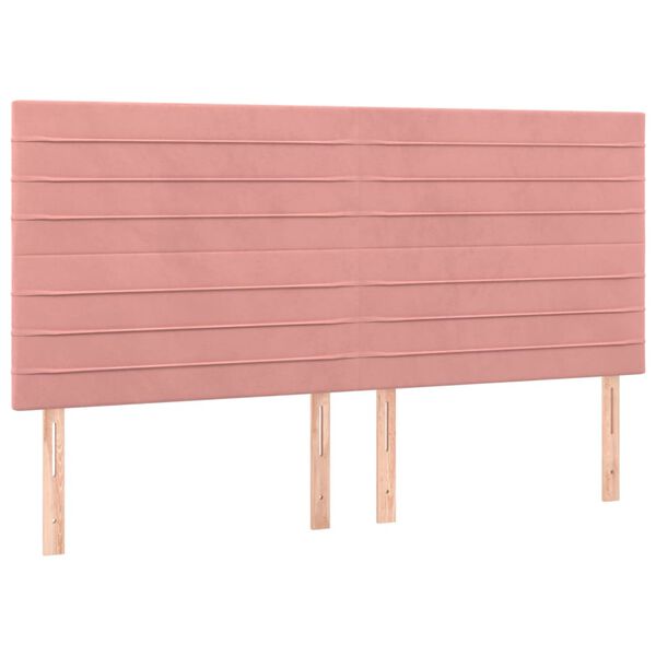 vidaXL Cabecero de cama rosa 180x5x118/128 cm Terciopelo