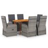 vidaXL Juego de comedor para jard&iacute;n de 7 piezas gris