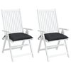 vidaXL Cojines de silla de jard&iacute;n 2 uds tela Oxford negro 50x50x7 cm