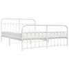 vidaXL Estructura cama sin colch&oacute;n con estribo metal blanco 180x200 cm