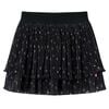 vidaXL Falda infantil con dise&ntilde;o de volantes escalonados negro 92