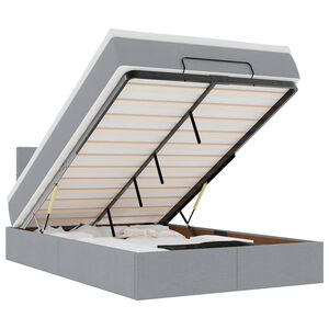 vidaXL Cama otomana con colch&oacute;n gris claro 120x200 cm tela