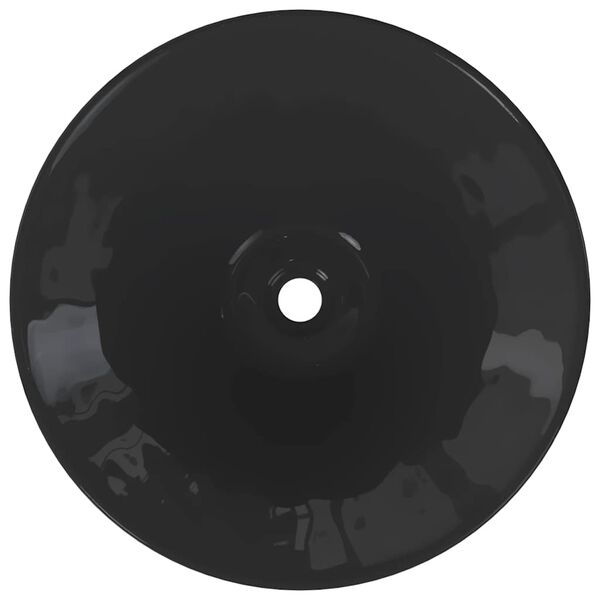 vidaXL Lavabos 2 uds negro brillo &Oslash;42x14 cm cer&aacute;mica