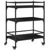 vidaXL Carrito de cocina de madera de ingenier&iacute;a negro 65x40x86,5 cm