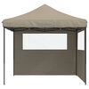 vidaXL Tienda de fiesta plegable Pop-Up con 2 paredes laterales taupe