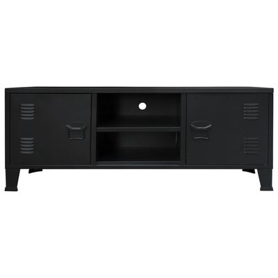 vidaXL Mueble para TV metálico de estilo industrial 120x35x48 cm negro