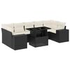 vidaXL Set de sof&aacute;s de jard&iacute;n 8 piezas y cojines rat&aacute;n sint&eacute;tico negro