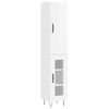 vidaXL Aparador alto madera contrachapada blanco brillo 34,5x34x180 cm