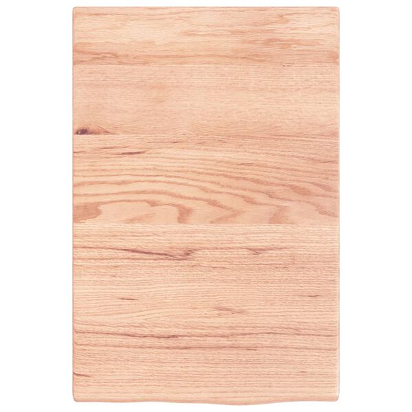 vidaXL Encimera de ba&ntilde;o madera maciza tratada marr&oacute;n claro 40x60x2 cm