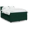 vidaXL Cama box spring con colch&oacute;n terciopelo verde oscuro 140x190 cm