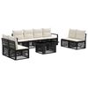 vidaXL Conjunto de sof&aacute;s de jard&iacute;n 9 uds. Negro y Blanco Crema