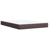 vidaXL Cama box spring con colch&oacute;n tela marr&oacute;n oscuro 140x190 cm