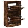 vidaXL Zapatero de madera de ingenier&iacute;a roble ahumado 60x34x96,5 cm