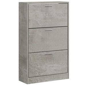vidaXL Zapatero madera contrachapada gris hormig&oacute;n 63x24x103 cm