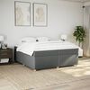 vidaXL Cama box spring con colch&oacute;n tela gris oscuro 200x200 cm