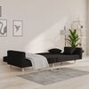 vidaXL Sof&aacute; cama de 2 plazas con dos almohadas tela color negro