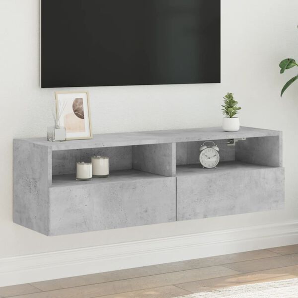 vidaXL Mueble de pared TV madera ingenier&iacute;a gris hormig&oacute;n 100x30x30 cm