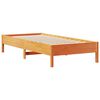 vidaXL Cama con estanter&iacute;a sin colch&oacute;n madera maciza marr&oacute;n 100x200 cm