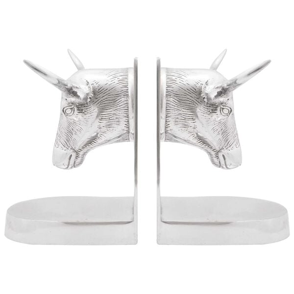 vidaXL Sujetalibros 2 pcs Plateado 21,5 x 15,5 x 20 cm Aluminio