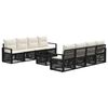 vidaXL Conjunto de sof&aacute;s de jard&iacute;n 9 uds. Negro rat&aacute;n sint&eacute;tico