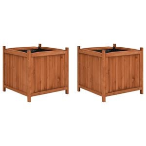 vidaXL Arriates 2 unidades madera de abeto 50x50x50 cm
