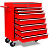 vidaXL Carrito caja de herramientas 7 cajones rojo