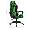 vidaXL Silla gaming de cuero sint&eacute;tico negro y verde