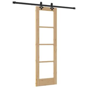 vidaXL Puerta Corredera ORKDAL Natural y negro 61 x 198,5 cm