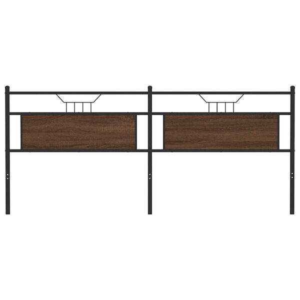 vidaXL Cabecero de repuesto de madera de ingenier&iacute;a y acero marr&oacute;n roble 193 cm