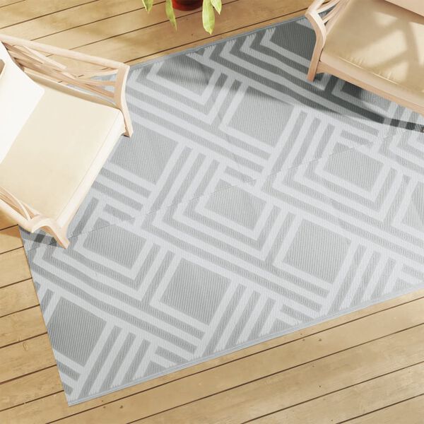 vidaXL Alfombra exterior ARAKIL PP gris 140x200 cm