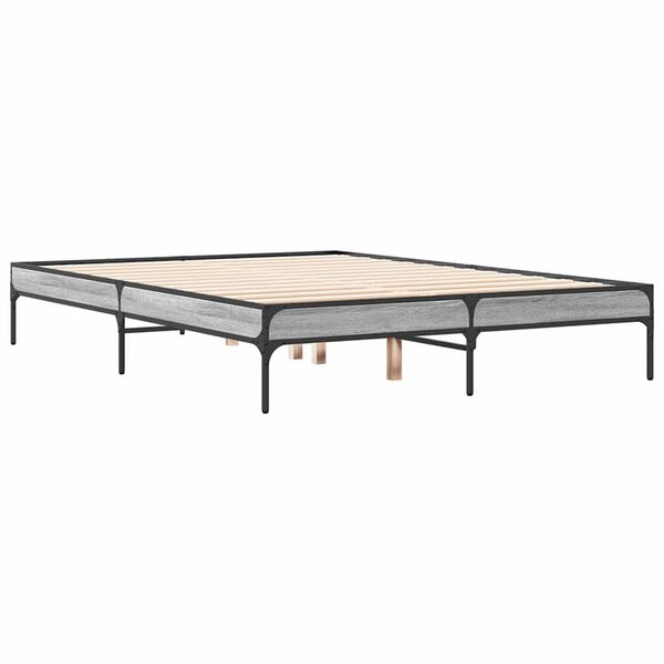 vidaXL Estructura cama madera ingenier&iacute;a metal gris Sonoma 120x190 cm