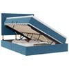 vidaXL Cama con almacenamiento y colch&oacute;n Azul Oscuro 140 x 200 cm