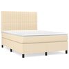 vidaXL Cama box spring con colch&oacute;n tela color crema 140x200 cm