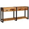 vidaXL Mesas consola 2 uds. Marr&oacute;n 161 x 33 x 75 cm