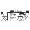 vidaXL Conjunto de Comedor de Jard&iacute;n 5 pcs Negro