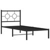 vidaXL Estructura cama sin colchón con cabecero metal negro 80x200 cm