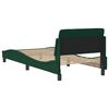 vidaXL Estructura de cama Dover terciopelo verde oscuro 90x200cm