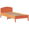 vidaXL Cama con estantería sin colchón madera maciza marrón 75x190 cm