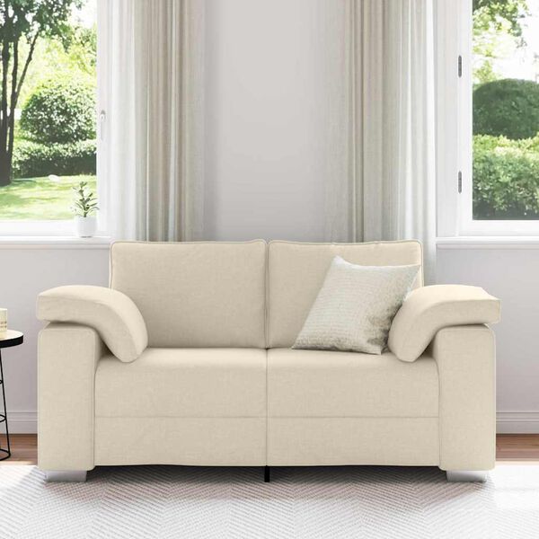 vidaXL Sof&aacute; Beige 160 x 77 x 82 cm Tejido mezcla de lino
