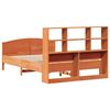 vidaXL Cama con estanter&iacute;a sin colch&oacute;n madera maciza marr&oacute;n 120x200cm