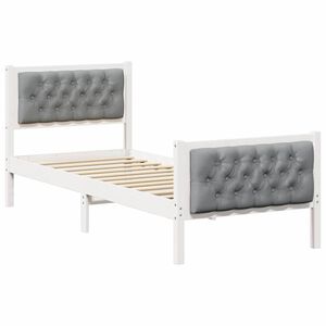 vidaXL Estructura de cama Gris Claro 80 x 200 cm Madera de pino macizo