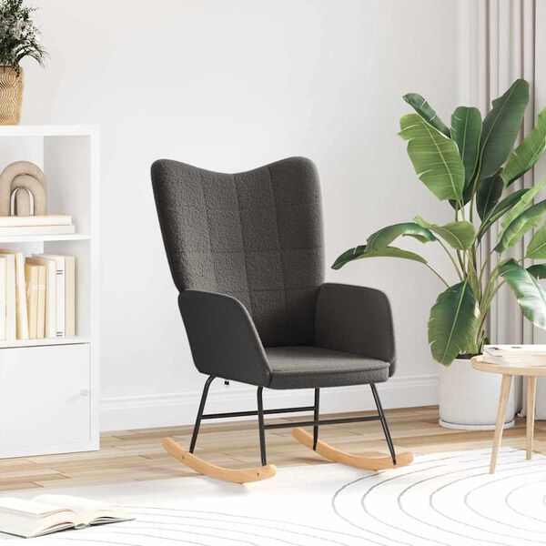 vidaXL Mecedora Gris oscuro Tela Sherpa