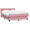 vidaXL Cama box spring con colch&oacute;n terciopelo rosa 160x220 cm
