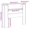 vidaXL Cabecera con LED con estante Sonoma 120 x 16,5 x 103,5 cm